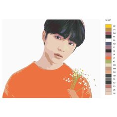 Картина по номерам V-107 "K-pop группа TXT" 70x90 Brushes Paints
