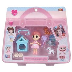 Кукла-мини ABtoys Любимая кукла с 3 питомцами и будкой для собаки PT-01469