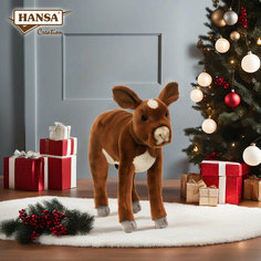 Мягкая игрушка Hansa Creation Телёнок коричневый, 34 см, коричневый