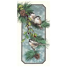 Dimensions Набор для вышивания крестом 3199-DMS "Chickadees on a Branch" (Пташки на ветке), 20х41 см