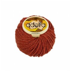 Пряжа ADELIA "SANDRA" 50% шерсть, 50% акрил 10 шт.х50г 90м №06 красно-оранжевый