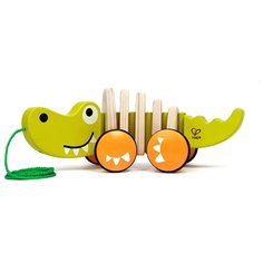 Каталка-игрушка Hape Walk-A-Long Croc (E0348), зеленый