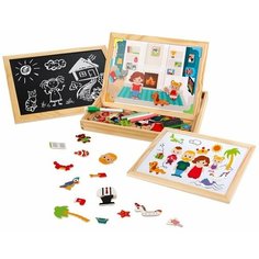 Доска для рисования детская Mapacha Бизи-чемоданчик Дружная семья 76840 натуральный