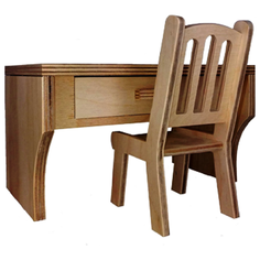 Кукольный набор мебели, письменный стол+стул Altair