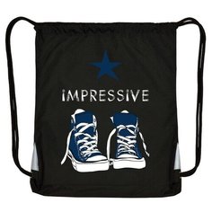 Мешок для обуви черный "кеды серые" 44 х 54 см Bruno Visconti