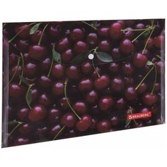 BRAUBERG Папка-конверт с кнопкой brauberg cherry , а4, 160 мкм, до 100 листов, цветная печать, 228037, 12 шт.