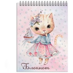 Феникс+ (канцтовары) Блокнот "Кошка сладкоежка", А7, 40 листов, клетка