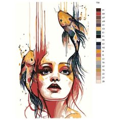 Картина по номерам Т 50 "Девушка созвездия Рыбы", 40х60 см Brushes Paints