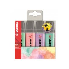 Stabilo Набор маркеров-выделителей "Boss Original Pastel", 4 цвета, в пластиковом футляре sela