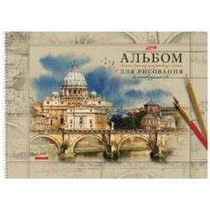 Альбом для рисования большой формат ( 290х420 мм) А3, 40 л, спираль, обложка картон, подложка, HATBER, "Европа", 40А3Всп 16355, A246344