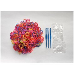 Резинки для плетения браслетов "Микс 1200" 1200 шт, крючки, S-клипсы Colorit