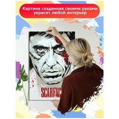 Картина по номерам Фильм Лицо со шрамом Scarface Тони Монтана - 6656 В 60x40