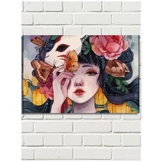 Картина по номерам Гейша Япония Красочная девушка - 6610 Г 60x40