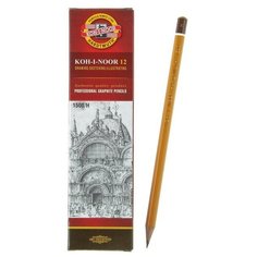 Карандаш чернографитный 2.0 мм, Koh-I-Noor 1500 H, профессиональный, L=175 мм
