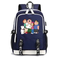 Рюкзак Гриффины (Family Guy) синий с USB-портом №1 Noname