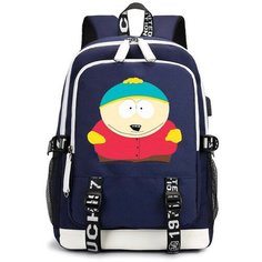 Рюкзак Эрик Картман (South Park) синий с USB-портом №4 Noname