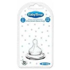 БебиТайм соска силиконовая с широким горлышком №1 Baby Time