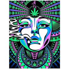 Картина по номерам на холсте Психоделика (хиппи, триппи арт, красочная картина) - 8073 В 30x40