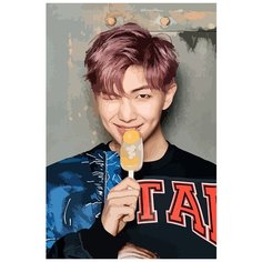 Картина по номерам на холсте Музыка BTS Ким НАмджун - 6033 В 60x40