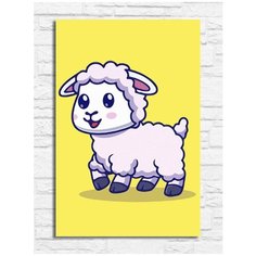 Картина по номерам на холсте Милая овечка (для начинающих, для детей) - 9126 В 20x30