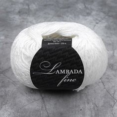 Пряжа Seam Lambada fine (Ламбада фине) 01 белоснежный 55% мерсеризованный хлопок, 45% вискоза 50г 170м 5шт
