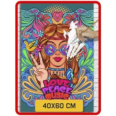 Картина по номерам на холсте Хиппи арт (Инди арт, Психоделика, красочная картина) - 7393 В 60x40