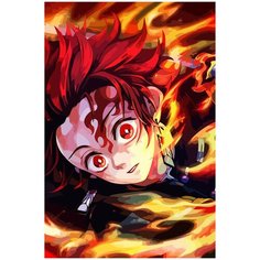 Картина по номерам на холсте клинок рассекающий демонов - 1804 40X60