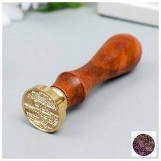 Печать для сургуча с деревянной ручкой "Ночной город" 9х3х3 см Noname