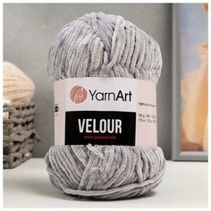 Пряжа YarnArt Velour светло-серый (867), 100% микрополиэстер, 170м, 100г, 1шт