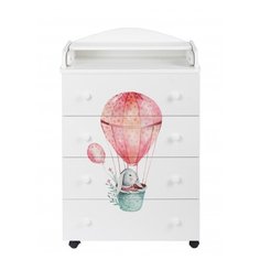 Пеленальный комод Forest kids Mini Cute Rabbit, 4 ящика, белый