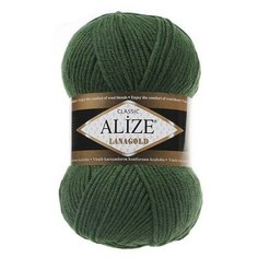 Пряжа Alize Lanagold (Ализе Ланаголд) - 3 мотка 118 зеленый 49% шерсть, 51% акрил 240м/100г