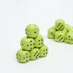 Кубик игральный 1.5х1.5х1.5 см, цветной, светло-зеленые, 100 шт./В упаковке шт: 100 Гелий