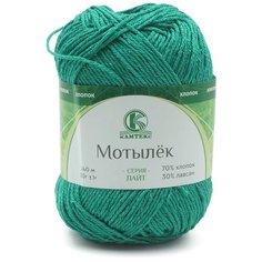 Пряжа камтекс Мотылек (Камтекс), зел. яркий - 109, 70% хлопок 30% лавсан, 5 мотков, 50 г, 140 м.