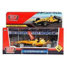 Гоночная машина ТЕХНОПАРК Суперкар (F1-14RE-S) 1:14, 20 см, желтый