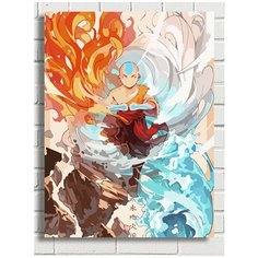 Картина по номерам мультфильм Аватар (Аанг, Корра, Азула) - 8436 В 30x40