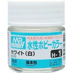 MR.HOBBY Краска акриловая на водной основе глянцевая H 1 Белый (White), 10мл
