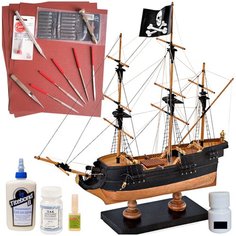 Пиратский корабль, модель парусника Amati (Италия), М. 1:135, подарочный набор для сборки + инструменты + краска, лак и клей