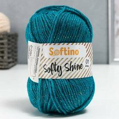 Пряжа 70% акрил, 30% шёлк "Softy Shine" 50 гр 85 м цвет 37 виридиан (2 шт.) Softino