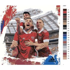 Картина по номерам Z851 "Сборная России по футболу " 80x80 Brushes Paints