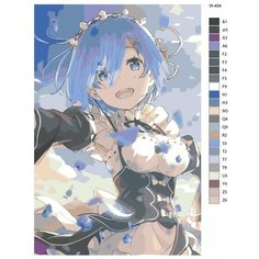Картина по номерам W-404 "Аниме - Re: Zero (Ре: Зеро). Рем" 40х60 Brushes Paints