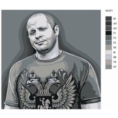 Картина по номерам W-571 "Российский спортсмен, боец ММА - Федор Емельяненко" 40х40 Brushes Paints