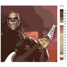 Картина по номерам X-774 "Музыкант Мик Томпсон" 40х40 Brushes Paints