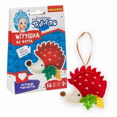 BONDIBON Набор для шитья елочной игрушки Ежик (ВВ3086) красный