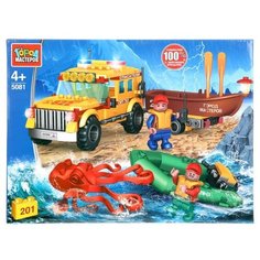 Конструктор ГОРОД МАСТЕРОВ Спасатели 5081 Джип спасателей с лодкой, 201 дет.
