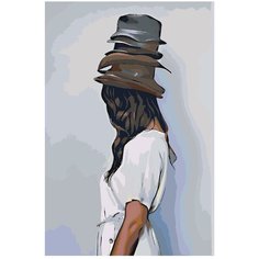Картина по номерам, "Живопись по номерам", 72 x 108, ETS212-4060, женщина, головной убор, шляпа, иллюстрация, мода