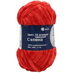 Пряжа Astra Premium "Селена" 100 гр 68 м 100% микрополиэстер велюр 7732890 (32 огненно-красный)