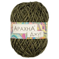 Пряжа ARACHNA "JUTE" 100% джут 5 шт.х100г 90м №019 тёмно-зелёный