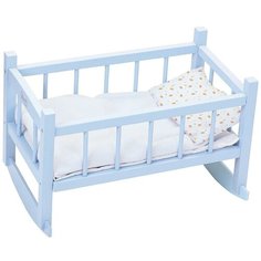 Petitcollin lits berce lonnette en bois laque pour poupee jusqu`a 40 cm (Кроватка для кукол Петитколлин до 40 см голубая)