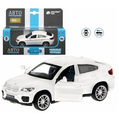 Машинка металлическая, инерционная, Автопанорама, модель BMW X6, 1:43, цвет белый, открываются двери