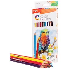 Набор цветных карандашей Deli Color Emotion EC00200, трехгранных, 12 цветов